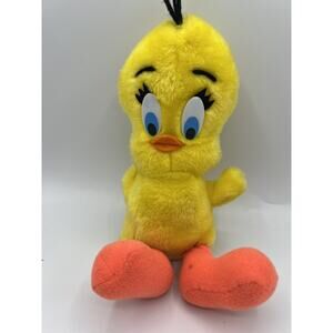 Vintage Tweety Bird Plush Stuffed Animal Looney Tunes Yellow Orange Feet 12”